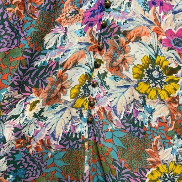 Anthropologie Womens XS Akemi + Kin Multicolor Valencia Floral V Neck Dress - Picture 15 of 16